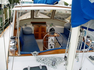 Birds eye view of the center cockpit.