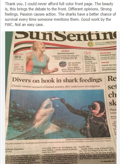 Don't Feed the Sharks! Palm Beach County Dive Boat Operators Face Charges